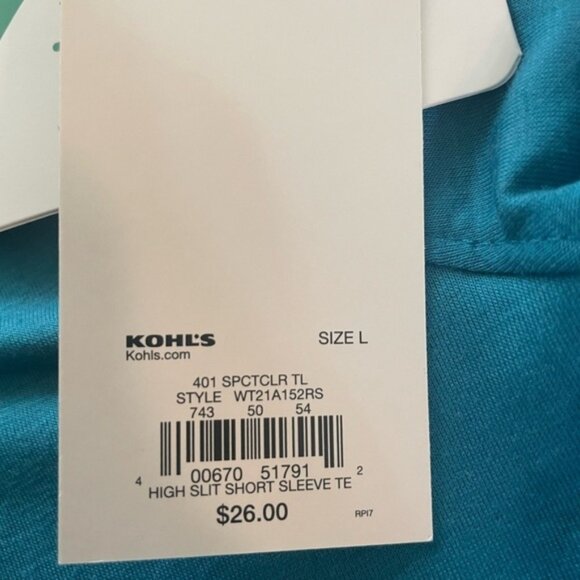 Tek gear, size large, nwt, turquoise/blue - Picture 4 of 5